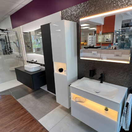 Badezimmer Waschtisch mit Unterschrank schwarz