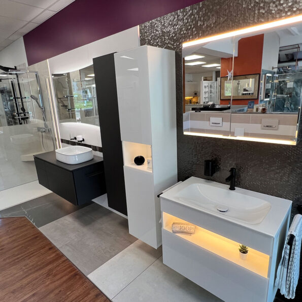 Badezimmer Waschtisch mit Unterschrank schwarz